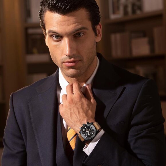 ⚡Watches for Men Analog Quartz Chronograph 30M Waterproof Luminous Big Face - Picture 2 of 9